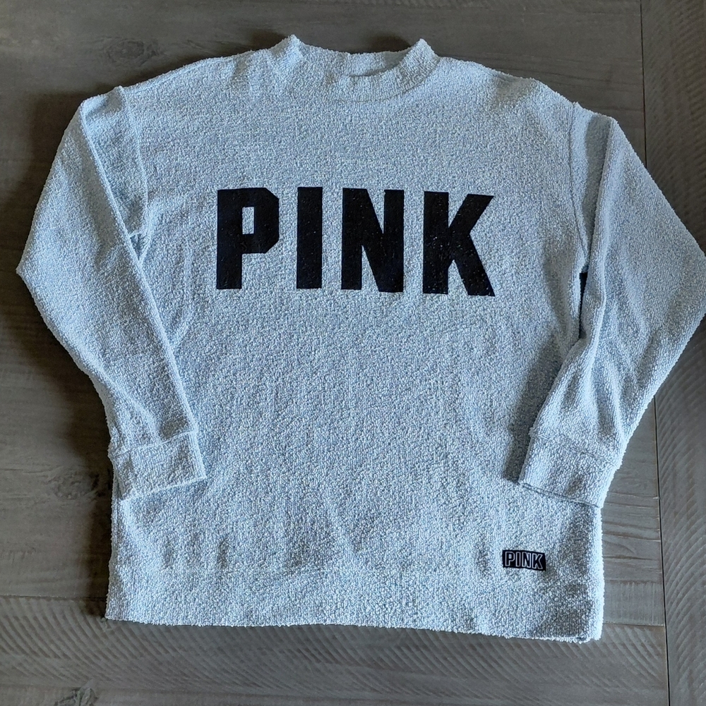 PINK Brand Blue Mock Turtleneck Textured Casual Sweatshirt. Size XS.